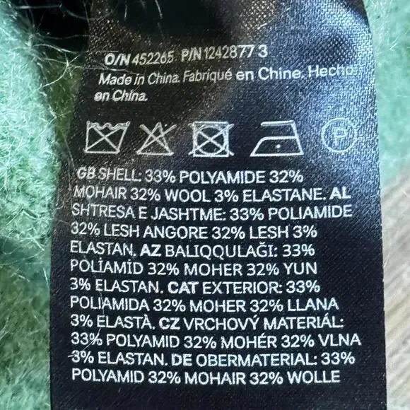 H&M Edition Oversized Mohair-Blend Sweater Green L/XL - Picture 6 of 9